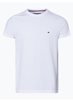 Tommy Hilfiger T-shirt męski Mężczyźni Dżersej biały jednolity ze sklepu vangraaf w kategorii T-shirty męskie - zdjęcie 134377926
