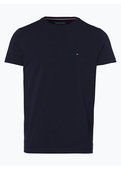 Tommy Hilfiger T-shirt męski Mężczyźni Dżersej granatowy jednolity ze sklepu vangraaf w kategorii T-shirty męskie - zdjęcie 134377927