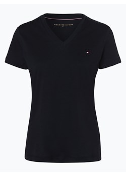Tommy Hilfiger T-shirt damski Kobiety Bawełna granatowy jednolity ze sklepu vangraaf w kategorii Bluzki damskie - zdjęcie 134378185