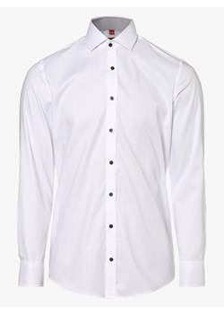 Finshley & Harding London Koszula męska Mężczyźni Slim Fit Bawełna biały jednolity kołnierzyk kent ze sklepu vangraaf w kategorii Koszule męskie - zdjęcie 134378825