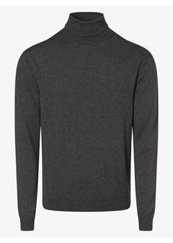Finshley & Harding Męski sweter z mieszanki kaszmiru i jedwabiu Mężczyźni Jedwab szary jednolity ze sklepu vangraaf w kategorii Swetry męskie - zdjęcie 134378959
