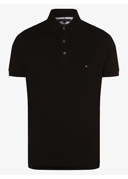 Tommy Hilfiger Męska koszulka polo Mężczyźni Bawełna czarny jednolity ze sklepu vangraaf w kategorii T-shirty męskie - zdjęcie 134379149