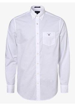Gant Koszula męska Mężczyźni Regular Fit Bawełna biały jednolity button down ze sklepu vangraaf w kategorii Koszule męskie - zdjęcie 134379419
