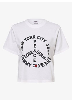 Tommy Jeans T-shirt damski Kobiety Dżersej biały nadruk ze sklepu vangraaf w kategorii Bluzki damskie - zdjęcie 134380847