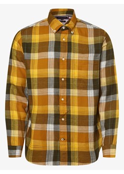 Tommy Hilfiger - Męska koszula z dodatkiem lnu, żółty ze sklepu vangraaf w kategorii Koszule męskie - zdjęcie 134380925