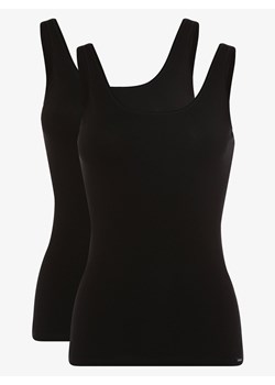 SKINY Top damski w zestawie 2 szt. Kobiety Bawełna czarny jednolity ze sklepu vangraaf w kategorii Podkoszulki i halki - zdjęcie 134381466