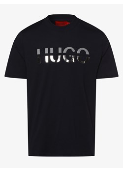HUGO - T-shirt męski – Denghis, niebieski ze sklepu vangraaf w kategorii T-shirty męskie - zdjęcie 134383105