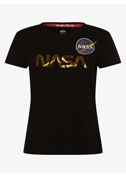 Alpha Industries T-shirt damski Kobiety Bawełna czarny nadruk ze sklepu vangraaf w kategorii Bluzki damskie - zdjęcie 134384206