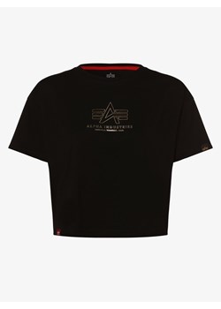 Alpha Industries - T-shirt damski, czarny ze sklepu vangraaf w kategorii Bluzki damskie - zdjęcie 134384217