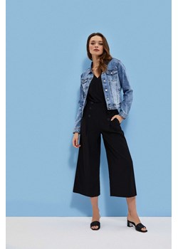 Gładkie spodnie z wiskozy ze sklepu Moodo.pl w kategorii Spodnie damskie - zdjęcie 134666115