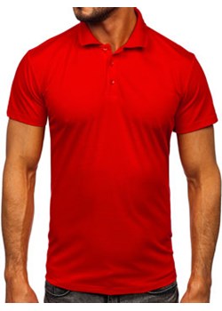 Czerwona koszulka polo męska Denley 8T80 ze sklepu Denley w kategorii T-shirty męskie - zdjęcie 134675076
