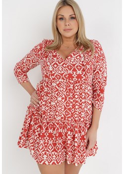Czerwona Sukienka Euroclus ze sklepu Born2be Odzież w kategorii Sukienki - zdjęcie 134756626