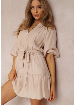 Beżowa Sukienka Kharon ze sklepu Renee odzież w kategorii Sukienki - zdjęcie 134817558