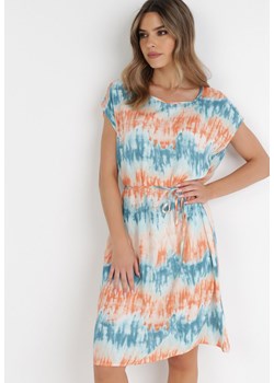 Niebiesko-Pomarańczowa Sukienka Sophyllis ze sklepu Born2be Odzież w kategorii Sukienki - zdjęcie 134944696