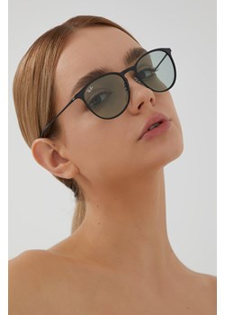 Ray-Ban okulary przeciwsłoneczne ERIKA METAL damskie kolor czarny 0RB3539 ze sklepu ANSWEAR.com w kategorii Okulary przeciwsłoneczne damskie - zdjęcie 134981667