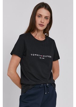 Tommy Hilfiger t-shirt bawełniany kolor czarny WW0WW31999 ze sklepu ANSWEAR.com w kategorii Bluzki damskie - zdjęcie 134994146