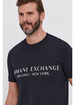 Armani Exchange t-shirt męski kolor granatowy z nadrukiem 8NZT72 Z8H4Z NOS ze sklepu ANSWEAR.com w kategorii T-shirty męskie - zdjęcie 134995006