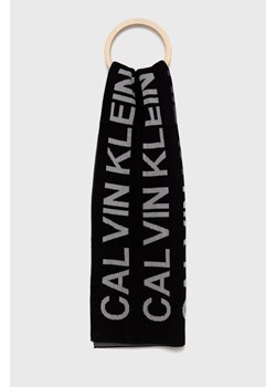 Calvin Klein Jeans Czapka i szalik kolor czarny K50K507240.4890 ze sklepu ANSWEAR.com w kategorii Dodatki męskie - zdjęcie 135002927