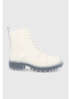 Aldo Workery skórzane damskie kolor biały na płaskim obcasie ze sklepu ANSWEAR.com w kategorii Workery damskie - zdjęcie 135012906