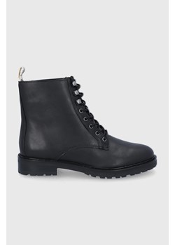 Lauren Ralph Lauren Workery 802838412001.001 damskie kolor czarny na płaskim obcasie ze sklepu ANSWEAR.com w kategorii Workery damskie - zdjęcie 135015539