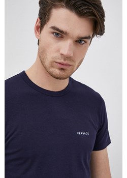 Versace T-shirt (2-pack) męski kolor granatowy gładki ze sklepu ANSWEAR.com w kategorii T-shirty męskie - zdjęcie 135028765