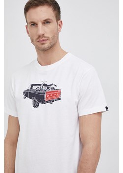 T-shirt męski biały Deus Ex Machina z krótkim rękawem z dzianiny 