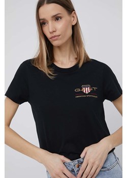 Gant t-shirt 4200417 damski kolor czarny ze sklepu ANSWEAR.com w kategorii Bluzki damskie - zdjęcie 135046017