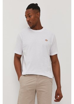 Dickies T-shirt męski kolor biały gładki DK0A4XDBWHX-WHITE ze sklepu ANSWEAR.com w kategorii T-shirty męskie - zdjęcie 135046797