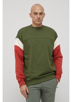 Jack Wolfskin bluza bawełniana męska kolor zielony wzorzysta ze sklepu ANSWEAR.com w kategorii Bluzy męskie - zdjęcie 135051736