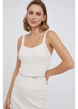 Bluzka damska Calvin Klein biała z okrągłym dekoltem 