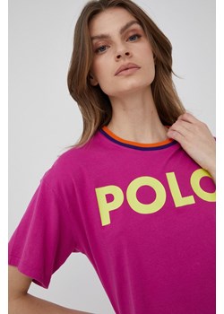 Polo Ralph Lauren t-shirt bawełniany 211856674003 kolor różowy ze sklepu ANSWEAR.com w kategorii Bluzki damskie - zdjęcie 135083539