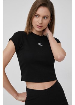 Calvin Klein Jeans t-shirt J20J218337.PPYY damski kolor czarny ze sklepu ANSWEAR.com w kategorii Bluzki damskie - zdjęcie 135088857