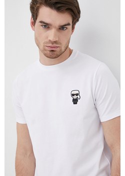 Karl Lagerfeld t-shirt 500221.755027 męski kolor biały z aplikacją ze sklepu ANSWEAR.com w kategorii T-shirty męskie - zdjęcie 135094945