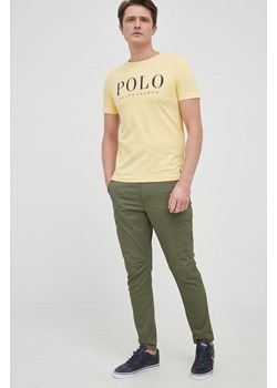 Polo Ralph Lauren t-shirt bawełniany 710860829001 kolor żółty gładki ze sklepu ANSWEAR.com w kategorii T-shirty męskie - zdjęcie 135095359