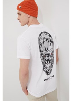 Primitive t-shirt bawełniany x Terminator kolor biały z nadrukiem ze sklepu ANSWEAR.com w kategorii T-shirty męskie - zdjęcie 135098497