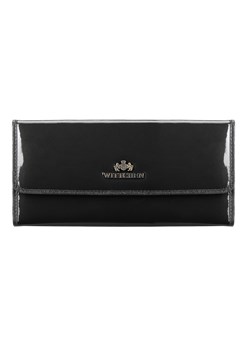 Podłużny portfel damski ze skóry lakierowanej czarny ze sklepu WITTCHEN w kategorii Portfele damskie - zdjęcie 135128145