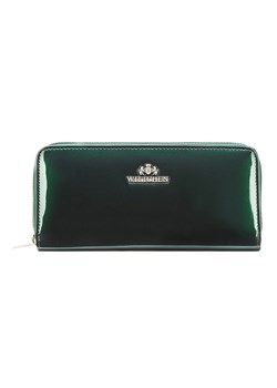 Damski portfel ze skóry lakierowany na suwak ciemny zielony ze sklepu WITTCHEN w kategorii Portfele damskie - zdjęcie 135128266