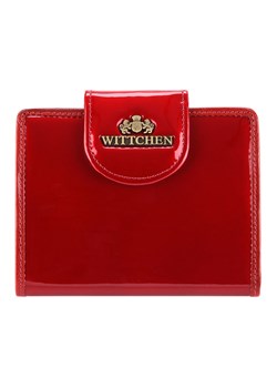 Damski portfel ze skóry lakierowany z ozdobną napą ze sklepu WITTCHEN w kategorii Portfele damskie - zdjęcie 135129507