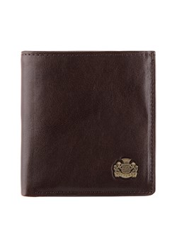 Damski portfel skórzany z herbem na zatrzask brązowy ze sklepu WITTCHEN w kategorii Portfele damskie - zdjęcie 135129708