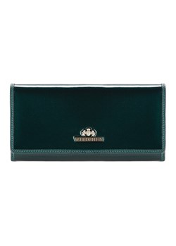 Damski portfel ze skóry lakierowany poziomy ciemny zielony ze sklepu WITTCHEN w kategorii Portfele damskie - zdjęcie 135130946
