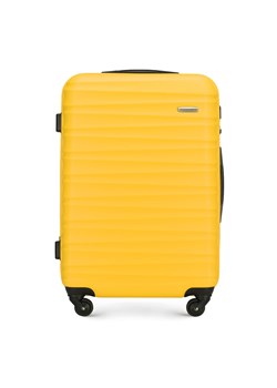 Średnia walizka z ABS-u z żebrowaniem żółta ze sklepu WITTCHEN w kategorii Walizki - zdjęcie 135140838