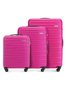 Zestaw walizek z ABS-u z żebrowaniem ze sklepu WITTCHEN w kategorii Walizki - zdjęcie 135141386