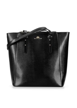 Torebka shopperka skórzana z ukrytymi kieszeniami czarna ze sklepu WITTCHEN w kategorii Torby Shopper bag - zdjęcie 135152298