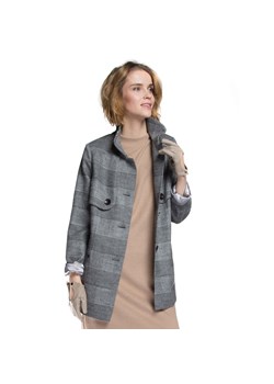 Damska kurtka w kratę szara ze sklepu WITTCHEN w kategorii Płaszcze damskie - zdjęcie 135200658