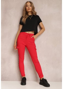 Czerwone Spodnie Olythia ze sklepu Renee odzież w kategorii Spodnie damskie - zdjęcie 135232758