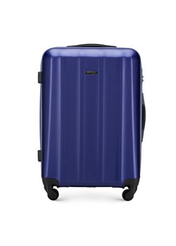Średnia walizka z polikarbonu fakturowana niebieska ze sklepu WITTCHEN w kategorii Walizki - zdjęcie 135253746