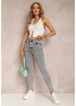 Jasnoszare Jeansy Skinny Cadmeas ze sklepu Renee odzież w kategorii Jeansy damskie - zdjęcie 135442054