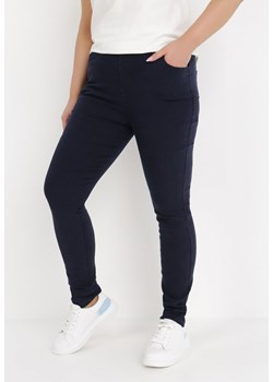Granatowe Spodnie Monene ze sklepu Born2be Odzież w kategorii Spodnie damskie - zdjęcie 135442246