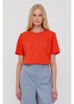 Gestuz t-shirt bawełniany kolor czerwony ze sklepu ANSWEAR.com w kategorii Bluzki damskie - zdjęcie 135446679