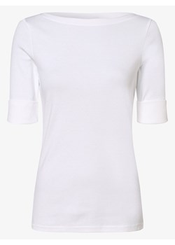 Lauren Ralph Lauren T-shirt damski Kobiety Bawełna biały jednolity ze sklepu vangraaf w kategorii Bluzki damskie - zdjęcie 135475745